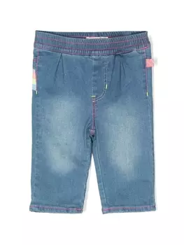 Прямые джинсы с графичным принтом Billieblush, синий