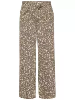 Прямые джинсы с леопардовым принтом AMO, коричневый