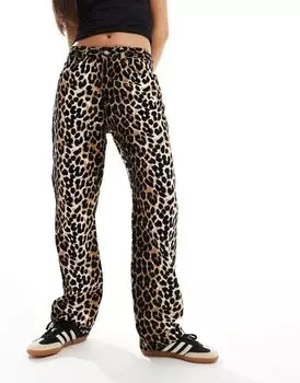 Прямые джинсы с леопардовым принтом ASOS DESIGN 90s