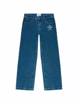 Прямые джинсы с логотипом Fendi, синий