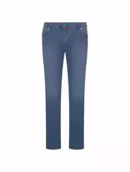 Прямые джинсы с логотипом Kiton, тёмно-синий