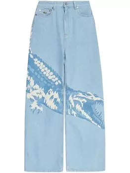 Прямые джинсы с логотипом Lacoste, синий