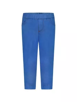 Прямые джинсы с логотипом Moncler Enfant, синий