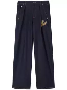 Прямые джинсы с логотипом OFF-WHITE, синий