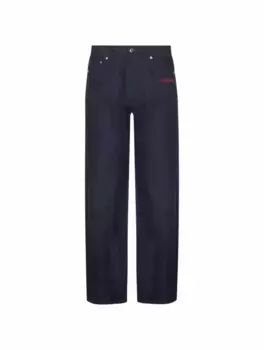 Прямые джинсы с логотипом Off-White, тёмно-синий