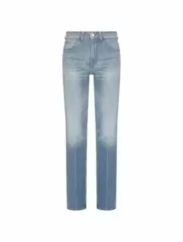 Прямые джинсы с логотипом Victoria Beckham, синий