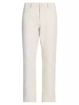 Прямые джинсы с монограммой Casablanca, цвет off white