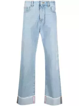 Прямые джинсы с нашивкой-логотипом GCDS, синий