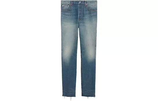 Прямые джинсы с нашивкой-логотипом Gucci, синий