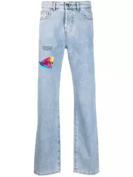 Прямые джинсы с нашивкой-логотипом MSFTSrep, синий