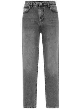 Прямые джинсы с нашивкой-логотипом Philipp Plein, серый