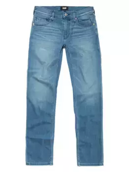 Прямые джинсы с нашивкой PAIGE, синий