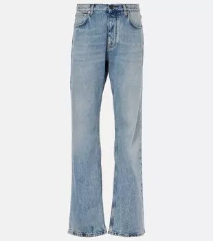 Прямые джинсы с низкой посадкой Balenciaga, цвет iced blue