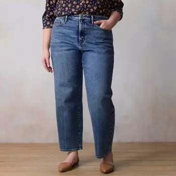 Прямые джинсы с очень высокой посадкой больших размеров Lc Lauren Conrad, цвет indigo