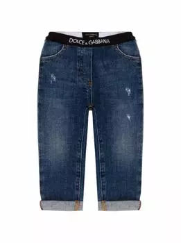 Прямые джинсы с отворотами Dolce&Gabbana