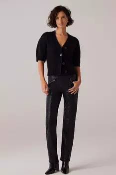 Прямые джинсы с покрытием Mint Velvet, черный