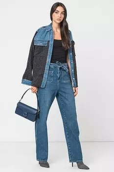 Прямые джинсы с потертым эффектом Liu Jo, темно-синий