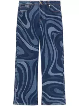 Прямые джинсы с принтом Marmo PUCCI, синий