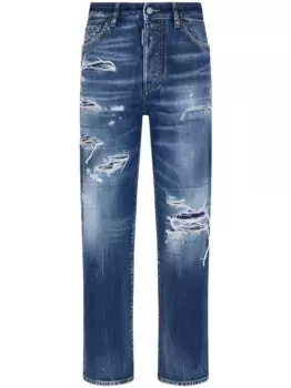 Прямые джинсы с прорезями DSQUARED2, синий