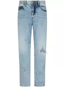 Прямые джинсы с прорезями DSQUARED2, синий