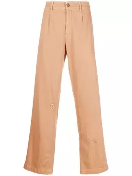 Прямые джинсы с прорезями Palm Angels, бежевый