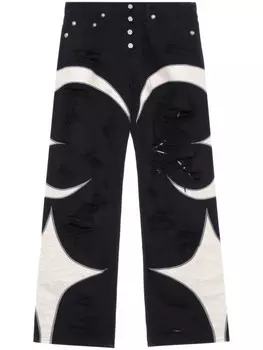 Прямые джинсы с прорезями THUG CLUB, черный