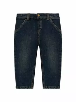 Прямые джинсы с пряжкой Horsebit Gucci, тёмно-синий