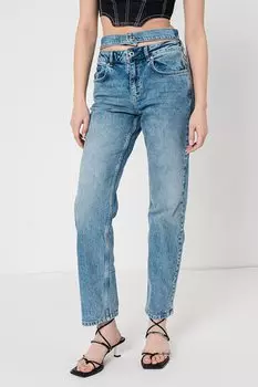 Прямые джинсы с разрезом на талии Karl Lagerfeld, синий