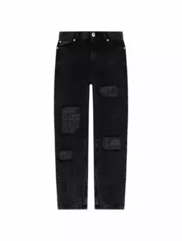 Прямые джинсы с рваным эффектом Dolce&Gabbana, черный