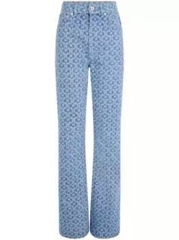 Прямые джинсы с узором Rabanne, синий