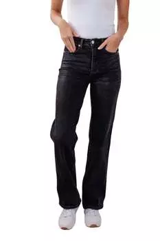 Прямые джинсы с высокой посадкой и контролем по фигуре, выбеленные черные Judy Blue