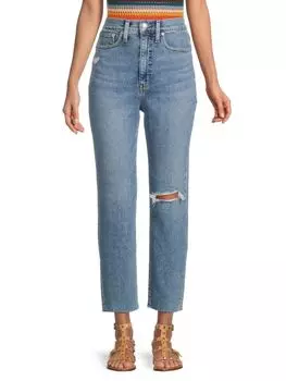 Прямые джинсы с высокой посадкой Madewell, цвет Brookdale Blue