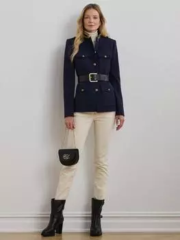 Прямые джинсы с высокой посадкой по щиколотку Ralph Lauren, кремовый