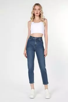 Прямые джинсы с высокой талией Colin'S, синий