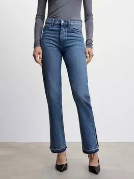 Прямые джинсы с высокой талией Mango Susan, открытый синий