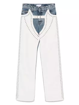 Прямые джинсы с заклепками Stella McCartney, белый