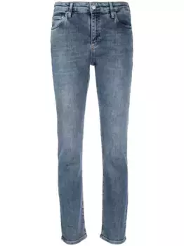 Прямые джинсы с завышенной талией AG Jeans, синий