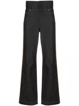 Прямые джинсы с завышенной талией FENDI, черный
