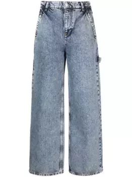 Прямые джинсы с завышенной талией MOSCHINO JEANS, синий