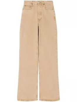 Прямые джинсы с завышенной талией RE/DONE, бежевый