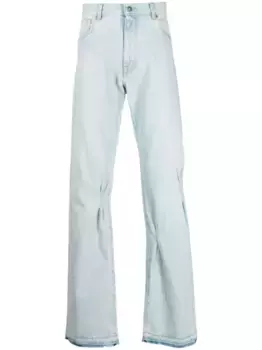 Прямые джинсы со сборками 424, синий