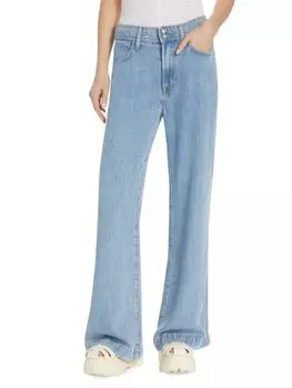 Прямые джинсы со средней посадкой 7 For All Mankind, цвет Volcan Blue