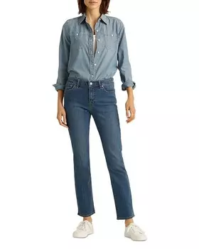 Прямые джинсы со средней посадкой Ralph Lauren в цвете Ocean Blue, синий