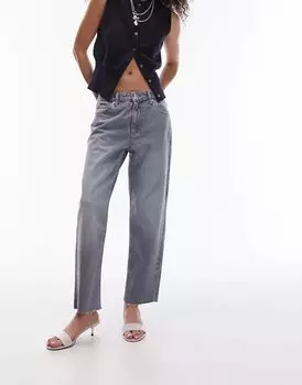 Прямые джинсы со средней посадкой Topshop облачно-зеленого цвета