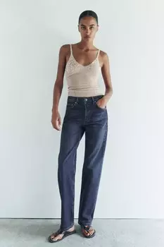 Прямые джинсы со средней посадкой ZARA, синий