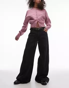 Прямые джинсы со змеиным принтом черного цвета Mango