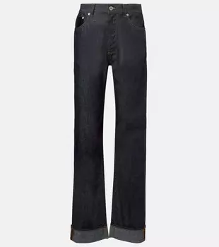 Прямые джинсы средней посадки Bottega Veneta, Indigo