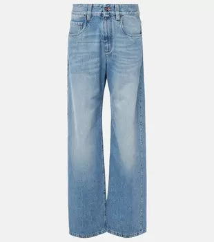 Прямые джинсы средней посадки Brunello Cucinelli, Denim Scuro