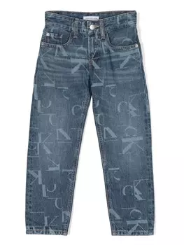 Прямые джинсы средней посадки Calvin Klein Kids, синий