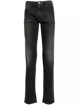 Прямые джинсы средней посадки Emporio Armani, серый